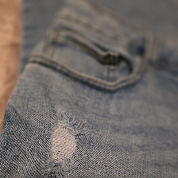 M Jeans by Maurices Distressed Flare Jeans Size 16 Curvy High Rise - Picture 7 of 15